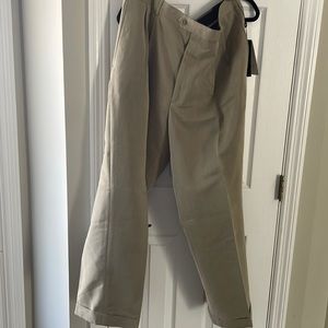 Mens Natural Issue Pleated Cuff Dress Pants 42x30 NWT